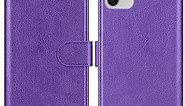 ZZXX iPhone 11 Wallet Case with [RFID Blocking] Card Slot Kickstand Magnetic Closure Leather Flip Fold Protective Phone Case for iPhone 11 Case Wallet(Purple-6.1 inch)