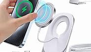 Magnetic Wireless Charger Mag-Safe Charger for iPhone 15/14/13/12 Series Convertible Magnet Wireless Charging Stand/Pad with Dual Charging Ports 5ft Cable for iPhone and AirPods 2/3/Pro (No Adapter)