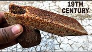 Rusty Hand Adze Restoration - Wood Carving Tool Of 19th Century