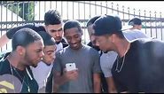 Group of Boys Shouting and laughing looking at phone Video meme Template trending Viral