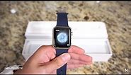 Apple Watch Sport Series 1 Unboxing (42mm Gold/Midnight Blue) New 2015