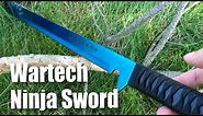 Wartech 27" 18" 440 Stainless Steel Full Tang Blue Ninja Hunting Machete Knife Sword Set