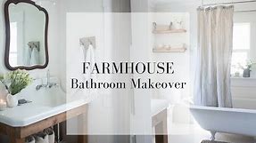Farmhouse Bathroom Makeover- Decorate With Me- Farmhouse Style