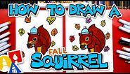 How To Draw A Cute Fall Squirrel Cartoon