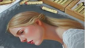 Oil pastel portrait painting || art process video ♡