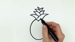 How to Draw a Pineapple Super Easy for beginners