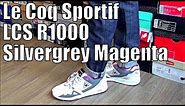 Le Coq Sportif R1000 Day & Night Pack - Silvergrey/magenta on feet