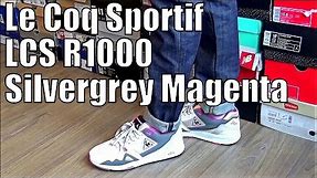 Le Coq Sportif R1000 Day & Night Pack - Silvergrey/magenta on feet