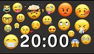 100 EMOJI ANIMATION : 20 Minute Countdown Timer With Background Music