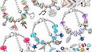 Acejoz 85 Pcs Charm Bracelet Making Kit, DIY Charm Bracelets Beads for Girls, Adults and Beginner Jewelry Making Kit
