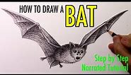 How to Draw a Bat: Step by Step, Narrated Tutorial