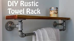 DIY Rustic Iron Towel Rack and Shelf