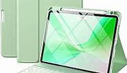iPad Air 5th 4th Generation Case with Keyboard 10.9 Inch, Slim Folio Keyboard Cover with Pencil Holder for iPad Air 5th Gen 2022/Air 4th Gen 2020, Detachable Backlit Wireless Keyboard (Green)