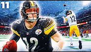 My #1 pick QB starts in first playoff game, its a blizzard! Steelers Franchise 11