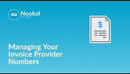 Managing Your Invoice Provider Numbers