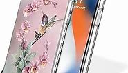 Pingge Phone Case Specially Designed for iPhone X iPhone Xs iPhone 10 Hummingbird Flower Clear Slim Transparent Frame Cellphone Clear Cover…