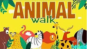ANIMAL WALK! Pre K, Kinder-2nd Locomotor BRAIN BREAK Warm Up Activity with Voice Over and Music!