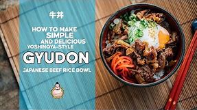 Yoshinoya-style Gyudon | 牛丼 | Japanese Beef Rice Bowl | 5-Minute Recipe