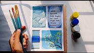 Blue Aesthetics Mood board painting 💙 Watercolour painting Tutorial !!