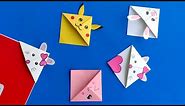DIY Kawaii BOOKMARKS //Easy Origami Bookmark Corner - How to make a Corner Bookmark DIY