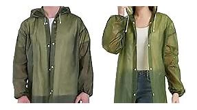 Rain Coat 2 Pcs Reusable Rain Ponchos for Adults Men clear Lightweight rain coats for women with Hood and Drawstring