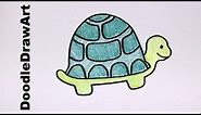 Drawing: How To Draw Cartoon Turtle - Step by Step Drawing Lesson - Video Tutorial
