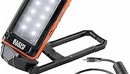 Klein Tools 56403 LED Light, Rechargeable Flashlight / Worklight with Kickstand and Carabiner, Charges Small Electronics, for Work, Camping