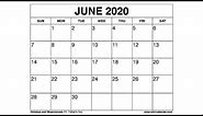 Free Printable June 2020 Calendar Wiki Calendar Com