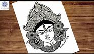 Maa Durga Mandala art easy step by step | easy Mandala art | Navratri drawing | Durga drawing