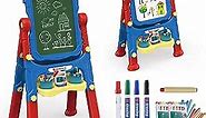 PicassoTiles All-in-one Kids Art Easel Drawing Board, Chalkboard & Whiteboard with Art Accessories, Toddler Toys, Children Learning Tools - Gift for Age 3 to 8 Years Old Kids, Boys, Girls, PBT02