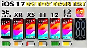 iOS 17 Battery Life Drain Test - iPhone SE 2020 vs XR vs XS vs 11 vs 12 vs 12 Pro iOS 17 BatteryTest