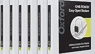 Oxford 3 Ring Binders, 0.5 Inch ONE-Touch Easy Open D Rings, 3-Sided View Binder Covers, Xtralife Hinge, Non-Stick, PVC-Free, White,125-Sheet Capacity, 6 Pack (79902)