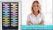 Ultimate Office WalMaster Heavy Duty, 30-Pocket Wall Chart Filing System for Classroom and Office, Wall File Organizer PLUS 36 PocketFiles, Wall Mounting Hardware and Spring-Loaded Door Hooks