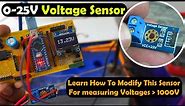 0-25V Voltage Sensor with Arduino, Voltage monitoring, Calculations, Simulation, & Modification