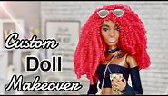 Custom Barbie Doll Makeover Transformation - Reroot| Repaint| Tattoo| Nails & more!