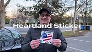 Stickios American Flag Decal 4.75x4.3 inches - Made in The USA - Distressed, Patriotic Vinyl Heart Flag Sticker for Cars, Trucks, Windows, Vehicles - Heartland