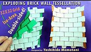 Origami Exploding Brick Wall Tessellation (32X32 Grid)