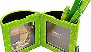 Bellagenda Pen Holder for Desk with Photo Frame, Green Desk Organizer, Office Pen Holder for Desk, Pencil Holders and Organizers, Unique Desk Accessories, Office Christmas Gifts for Coworkers (Lime)