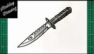 How to Draw a Combat Knife Step by Step