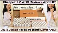 LV Felicie Pochette Damier Azur Wear &Tear +Mod Shots