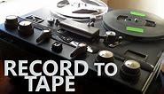 How to Record on Tape - Guitar on Reel to Reel 2 tracks at a time Tutorial #1 Bounce to DAW