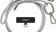 MAGEASY Crossbody Cell Phone Lanyard - Premium Rope Cell Phone Lanyard | 6mm Thick Universal Adjustable Phone Strap for iPhone, Samsung & More | For Traveling, Hiking, Daily Use - Misty Gray