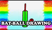 How to draw a Cricket Bat and Ball | Bat ball drawing step by step | Easy drawings for beginners