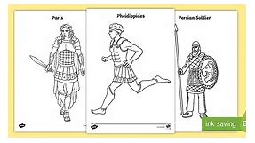Ancient Greek Figures Colouring Pages