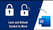 How to insert lock and unlock symbol in ms word