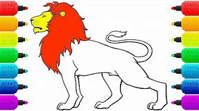 How to Draw Lion Coloring Pages for Children | Drawing and Colouring Animals | Art Colors for Kids