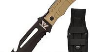 WEYLAND Tactical Knife with MOLLE Sheath Holster - Fixed Blade Full Tang Survival, Hunting, Bugout & Bushcraft Knife - Outdoor Hiking & Scout Camping Knives - Black