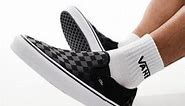 Vans Classic slip-on sneakers with checkerboard print in gray and black | ASOS