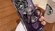 for iPhone 13 Pro Max Case with Magnetic Ring Stand,[Compatible with MagSafe] Four Corners Shockproof [Military Grade Drop Protection] Luxury Slim Kickstand Case for iPhone 13 Pro Max-Purple
