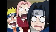 Naruto,sasuke and sakura trying to see kakashi's face Naruto funny moment